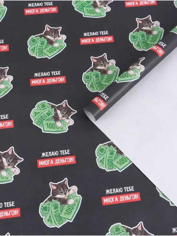 Бумага упаковочная крафт &laquo;Много денег&raquo;, 50&times;70 см
