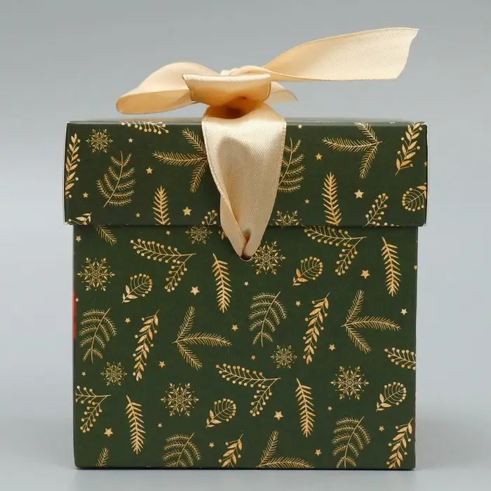 Коробка подарочная новогодняя складная «Новогодние шары», 10 х 10 х 10 см Коробка подарочная новогодняя складная «Новогодние шары», 10 х 10 х 10 см