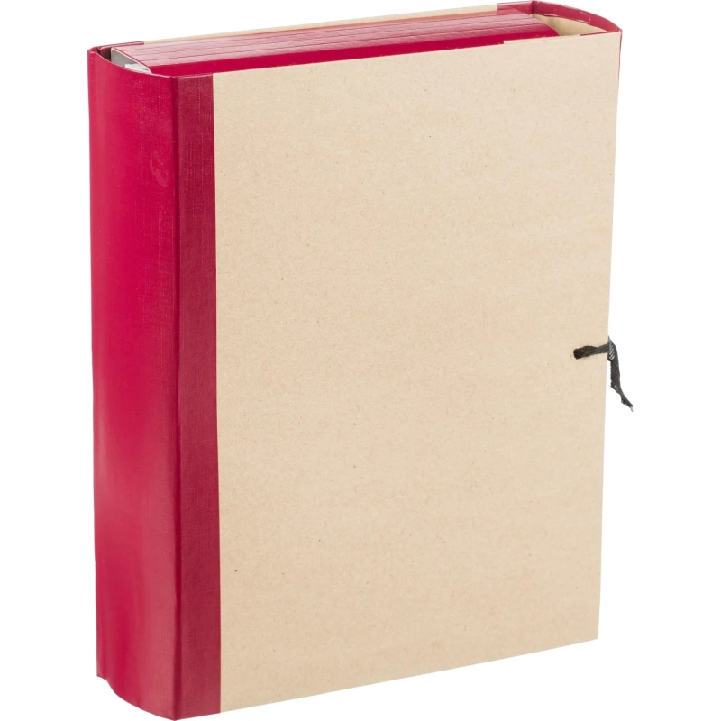 Папка архивная 80мм крафт/бумвинил 4 завязки, бордовая