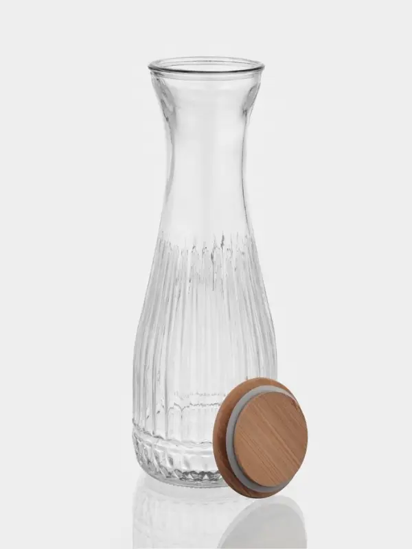 Графин стеклянный с бамбуковой крышкой "Элизиум", 9,5х27,5 см, 1000 мл