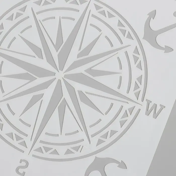 Трафарет пластик "Компас, якорь" 15х15 см