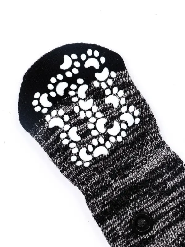 Носки нескользящие Носки нескользящие "Лапки" , M (6,5* 15 см), набор 4 шт, чёрные