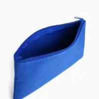 Косметичка-пенал на молнии, плоская, маленькая, синяя