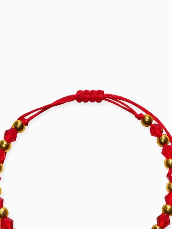 Браслет-оберег &laquo;Красная нить. Лотос&raquo;, цвет золото