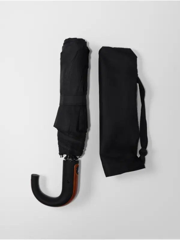 Зонт полуавтоматический &laquo;Гром&raquo;, эпонж, 3 сложения, 8 спиц, R=48/55 см, d=96 см, чёрный