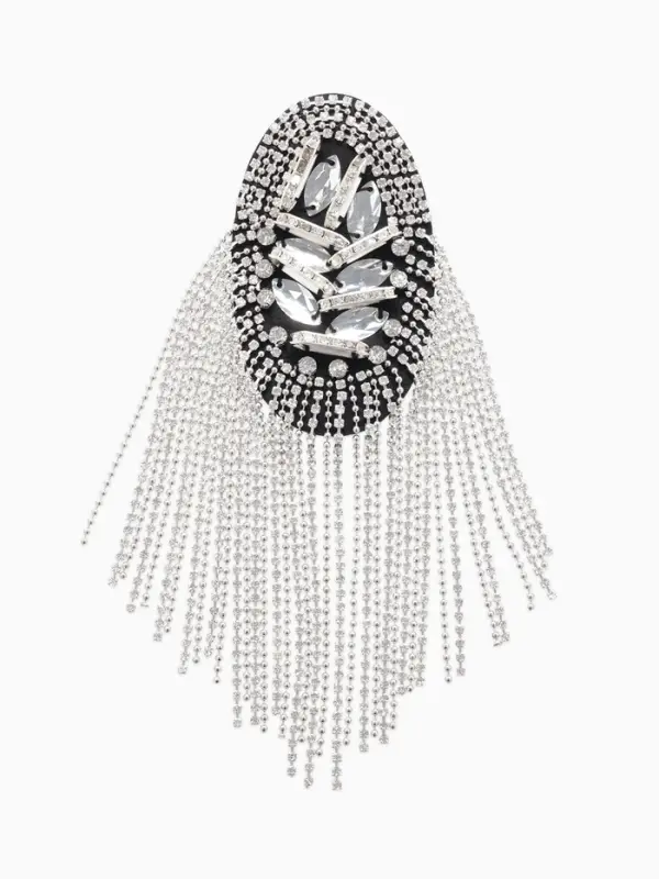 Брошь &laquo;Эполет&raquo;, цвет белый в серебре