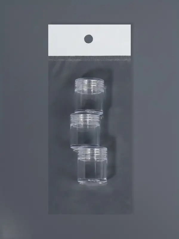 Набор баночек для мелочей, d=2.5×3 см, 6 мл, 3 шт., прозрачный