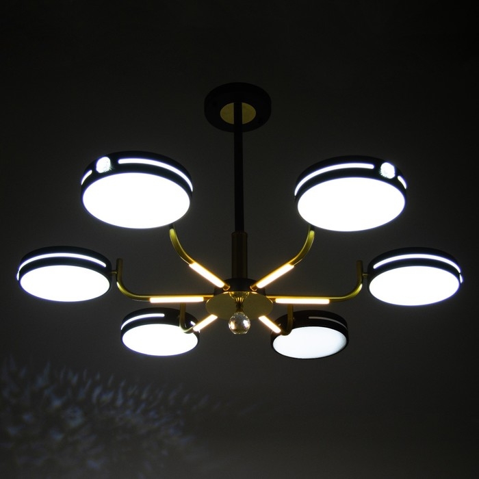 Люстра Люстра "Нестер" 6хLED 156Вт 3000-6000К черно-золотой 87х87х35 см BayerLux