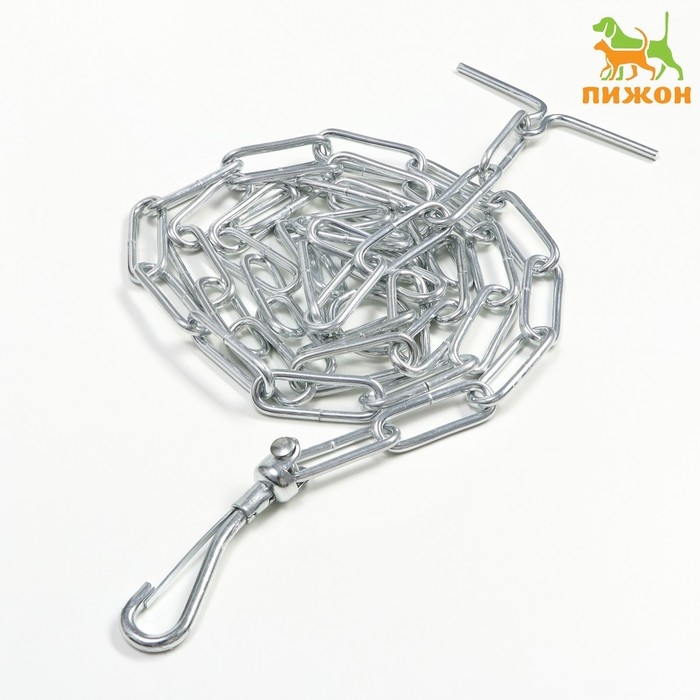 Цепь для привязи собак, сварные звенья, 1,8 м, калибр 40 мм, толщина проволки 3,6 мм Цепь для привязи собак, сварные звенья, 1,8 м, калибр 40 мм, толщина проволки 3,6 мм