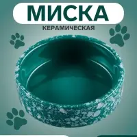 Миска для грызунов &laquo;Брызги&raquo;, 100 мл, 8.5&times;3 см, керамика, зелёная