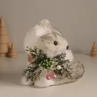 Фигурка &laquo;Белая лисичка в бусинках&raquo;, 15&times;17&times;13 см