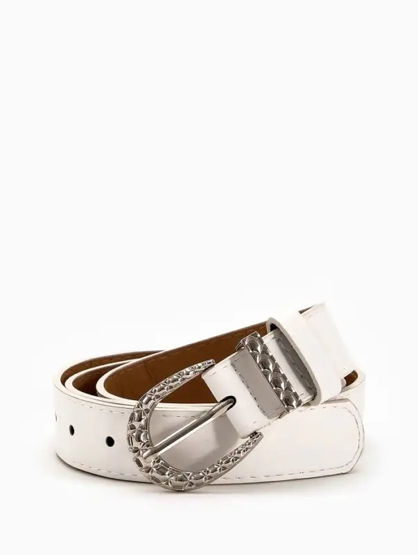 Ремень жен 05-01-02-01, Июнь2509, 3*0,3*110 см, без винта, пряж металл, 1 прокол, белый Ремень жен 05-01-02-01, Июнь2509, 3*0,3*110 см, без винта, пряж металл, 1 прокол, белый