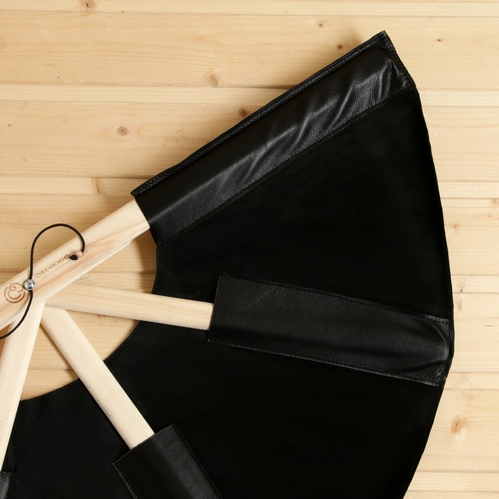 Веер банный для разгона пара черный, кожа Веер банный для разгона пара черный, кожа