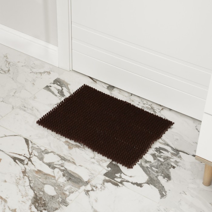 Покрытие ковровое щетинистое без основы &laquo;Травка&raquo;, 40&times;53 см, коричневый