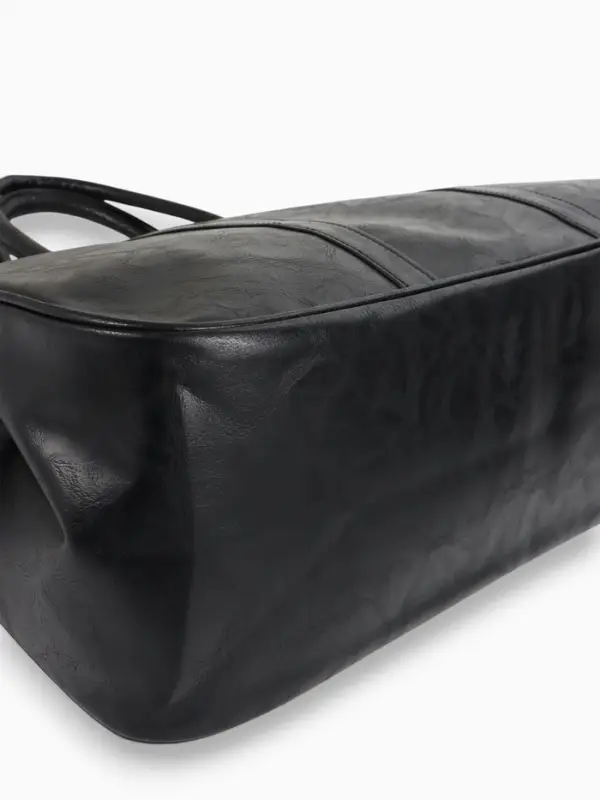 Сумка саквояж дорожная, на молнии, 48&times;18.5&times;30 см, чёрная