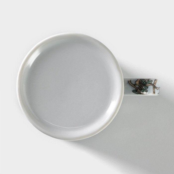 Кружка керамическая с крышкой и ситом «Птицы в пионах», 300 мл