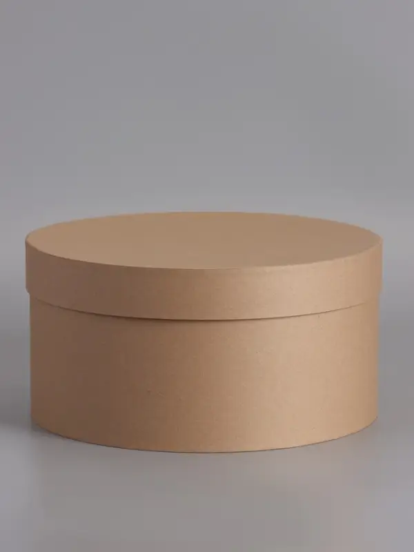 Коробка круглая подарочная, крафт, 30&times;15 см