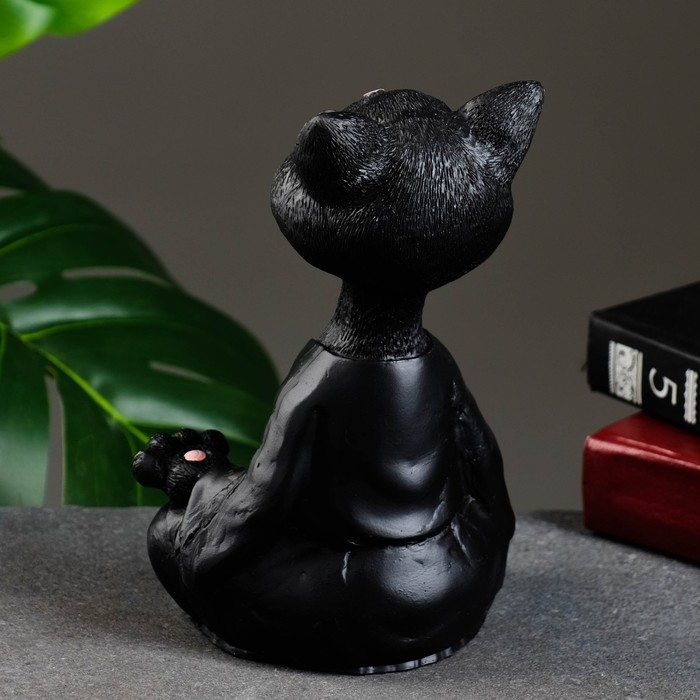 Фигура  Фигура "Кошка йог" черная, 11х23х6см