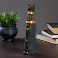 Фигура керамика &laquo;Кот Египетский&raquo;, роспись, чёрный, 5&times;6.5&times;22.5 см