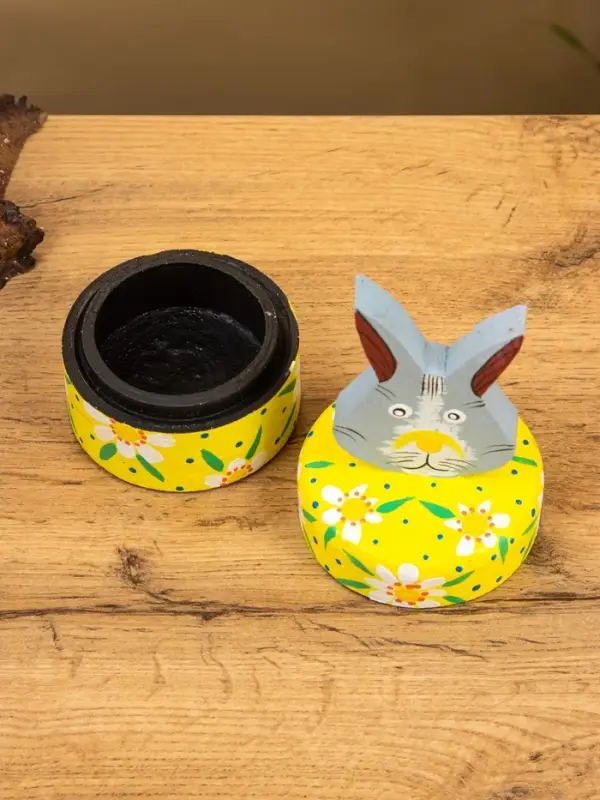 Шкатулка "Заяц" дерево 9х9х16 см