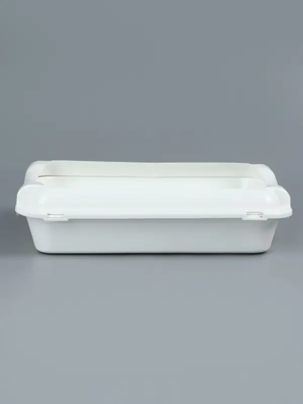 Туалет средний с бортом и сеткой 36&times;26&times;9 см, лоток+сетка+борт белый