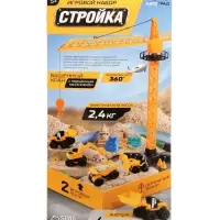 АВТОГРАД Игровой набор "Стройка", стройтехника и кинетический песок АВТОГРАД Игровой набор "Стройка", стройтехника и кинетический песок