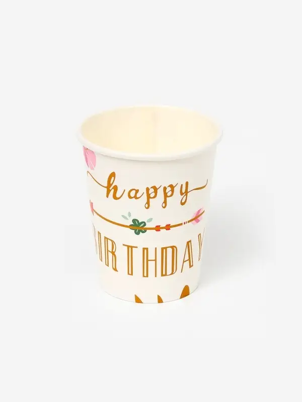 Бумажные стаканы "Happy birthday" (набор 10шт)