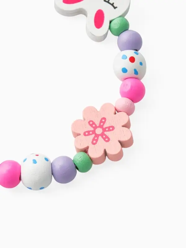 Набор детских украшений Выбражулька &laquo;Зайчик&raquo;, 2 предмета: бусы, браслет d=6 см разноцветный