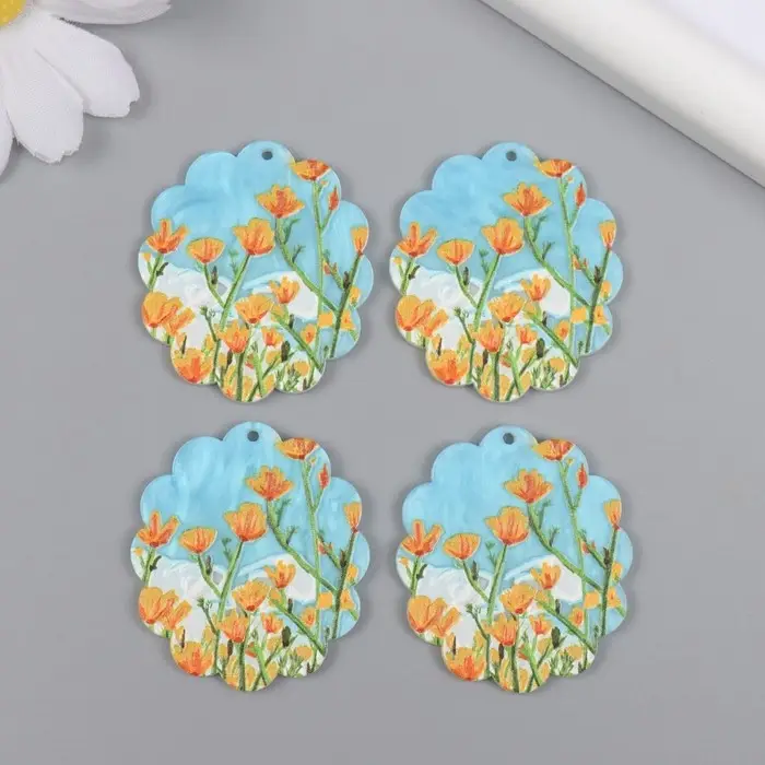 Декор для творчества акрил "Жёлтые тюльпаны" 0,2х3,5х3,9 см