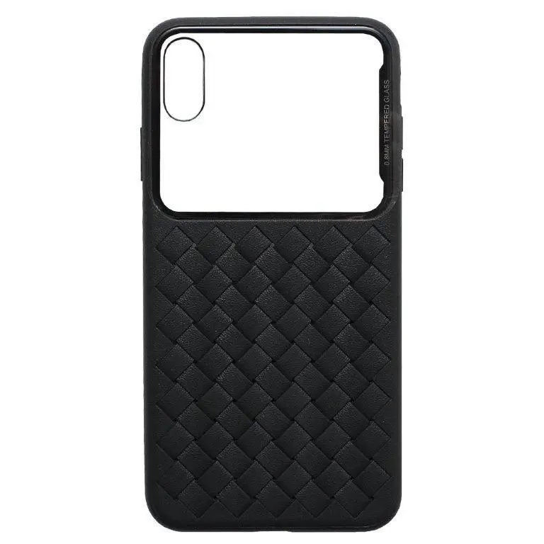 Чехол IPh XS Max Baseus TPU Glass & Weaving Aurora черный Чехол IPh XS Max Baseus TPU Glass & Weaving Aurora черный