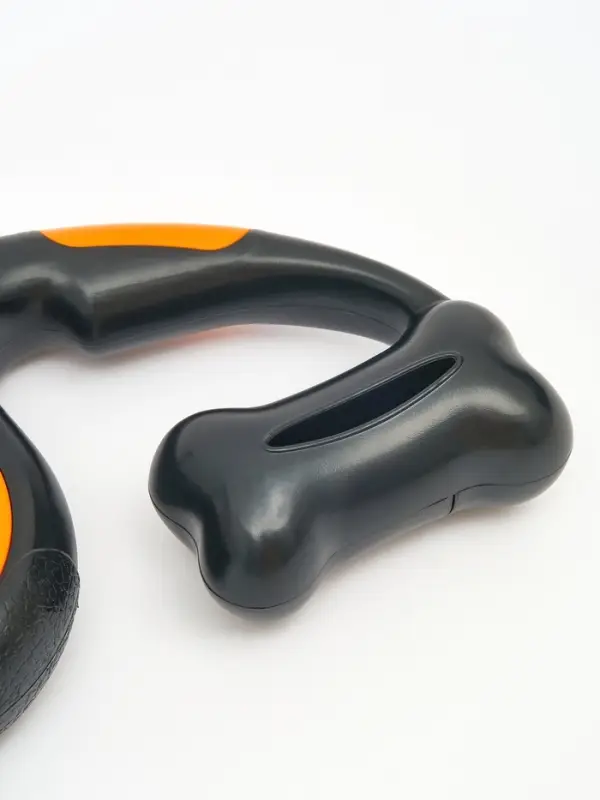 Рулетка - поводок &laquo;Косточка&raquo;, 3 м, с контейнером для пакетов, пластик, чёрная