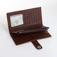 Портмоне мужское, на магните, три отделения, коричневое