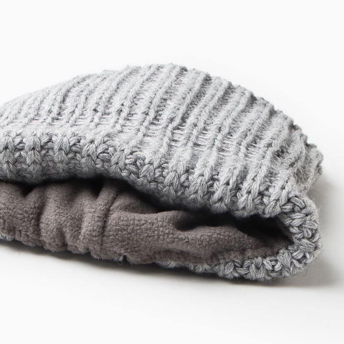 Шапка-шлем детский, цвет серый, размер 50-52 Шапка-шлем детский, цвет серый, размер 50-52