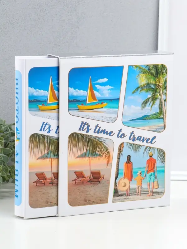 Фотоальбом на 200 фото 13х18 см "Семейный отдых на пляже" в коробке 5,5х23,5х29,5 см