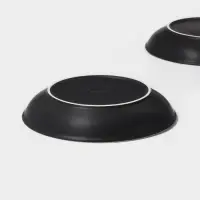 Тарелки Magistro Matt black, 950 мл, 23.5&times;4 см, набор 2 шт., фарфор, белые, чёрные