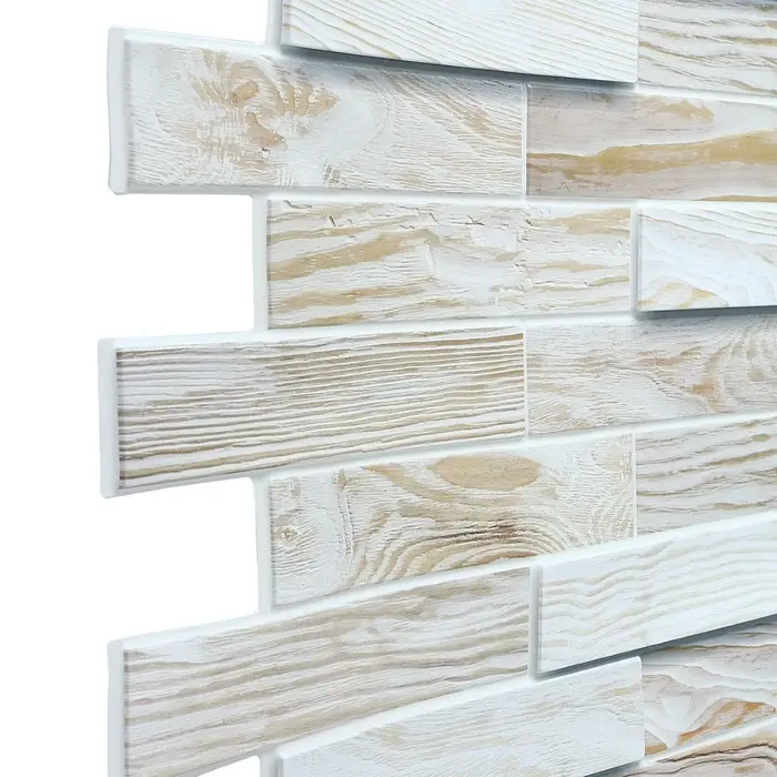 Стеновая панель ПВХ &laquo;Дерево&raquo;, 980&times;480 мм, цвет дуб беленый