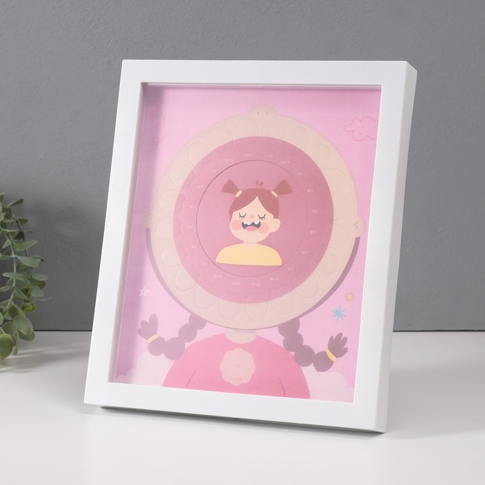 Фоторамка пластик 9х9 см  Фоторамка пластик 9х9 см "Молочные зубики" розовая 2х23х27 см