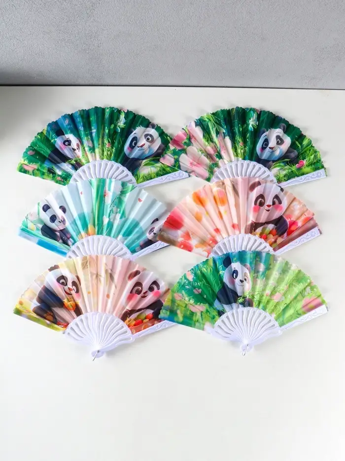 Веер пластик, текстиль "Панда в цветочном саду" МИКС 23 см Веер пластик, текстиль "Панда в цветочном саду" МИКС 23 см