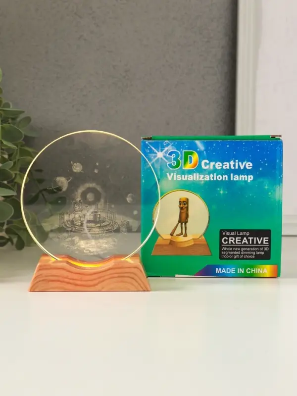 Сувенир стекло свет Сувенир стекло свет "Диск.Космическая станция" 5хLED d=10 см, USB 10х4х11,4 см