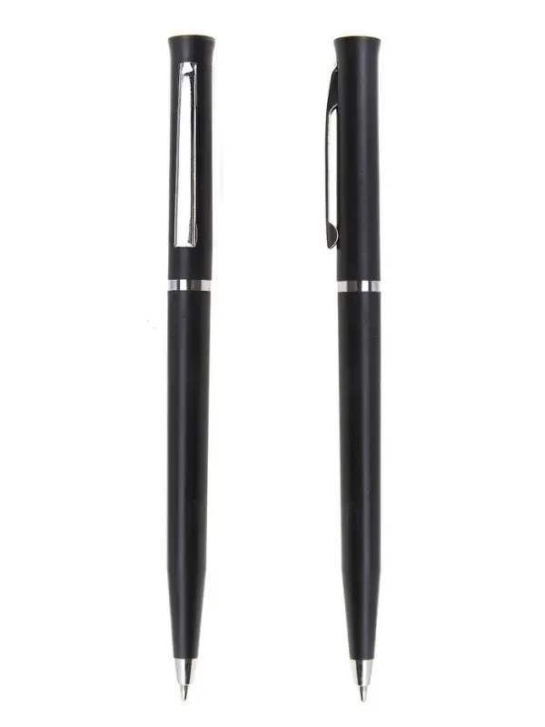 Ручка под логотип Calligrata, шариковая, поворотная, синий стержень, узел 0.7 мм, корпус чёрный матовый с серебристым