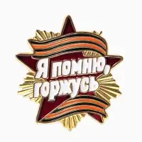 Значок &laquo;Георгиевская лента&raquo; я помню, горжусь, звезда, цветной, в золоте