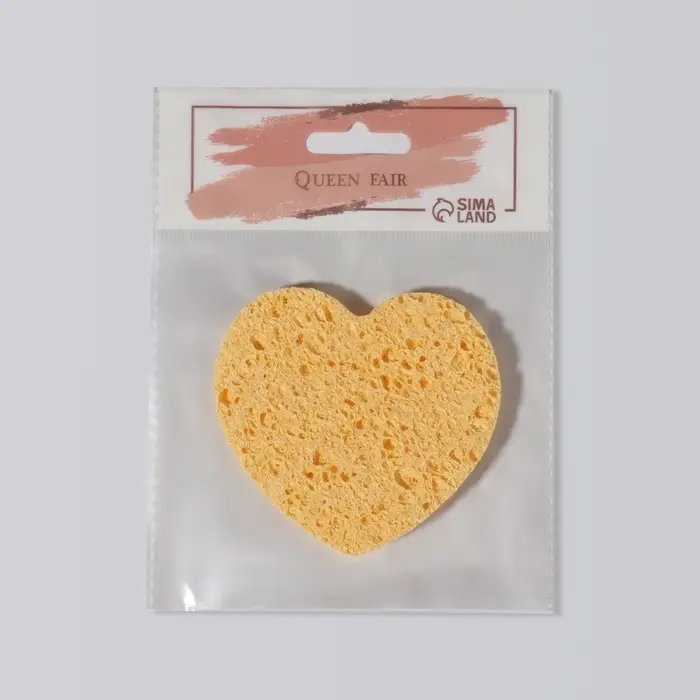 Спонж для умывания «Сердце», 8.5×7.5 см, МИКС