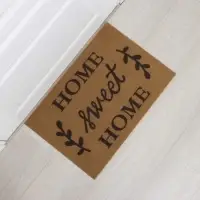 Коврик придверный Доляна Sweet Home, без окантовки, влаговпитывающий, 40&times;60 см, коричневый