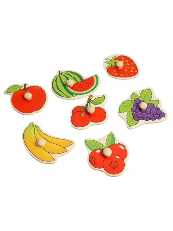 Рамка - вкладыш Лесная мастерская &laquo;Подбери картинку. Ягоды - фрукты&raquo;, 7 деталей