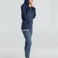 Толстовка с капюшоном унисекс Hoodie, синий меланж, размер XS