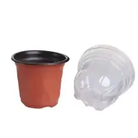 Горшок для рассады, с крышкой, 300 мл, d=9.5 см, h=8 см, мягкий пластик, терракот, Greengo