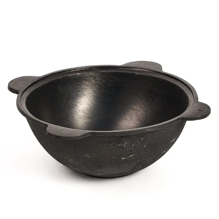 Казан, 6 л, плоское дно, алюминиевая крышка, чугун