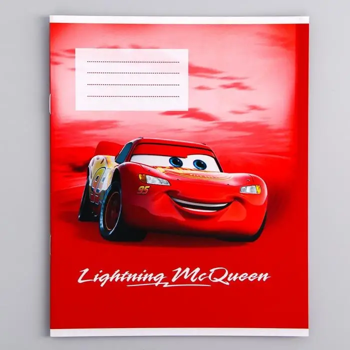 Тетрадь в клетку 12 листов, 5 видов МИКС, обложка мелованный картон, &laquo;Тачки&raquo;