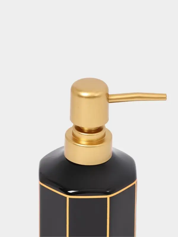 Набор для ванной &laquo;Равновесие&raquo;, 2 предмета, дозатор для мыла, стакан, чёрный