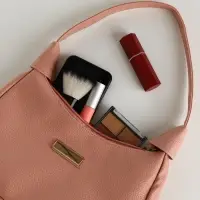 Сумка женская багет на молнии, 25&times;7&times;13.5 см, розовая